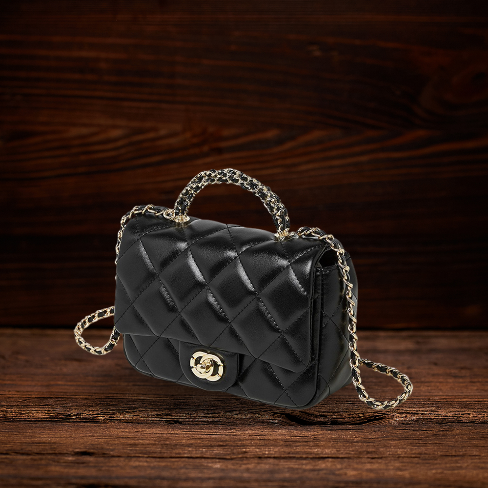 BERK | Gesteppte Klappen-Kettentaschen Mini-Crossbody-Tasche