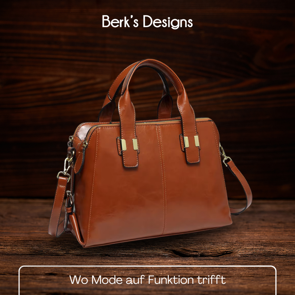 BERK | Klassische Zwei-Wege-Tasche aus echtem Leder