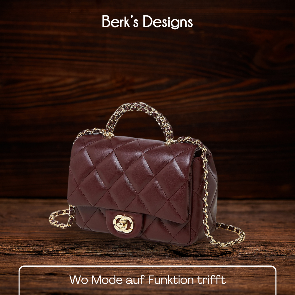 BERK | Gesteppte Klappen-Kettentaschen Mini-Crossbody-Tasche