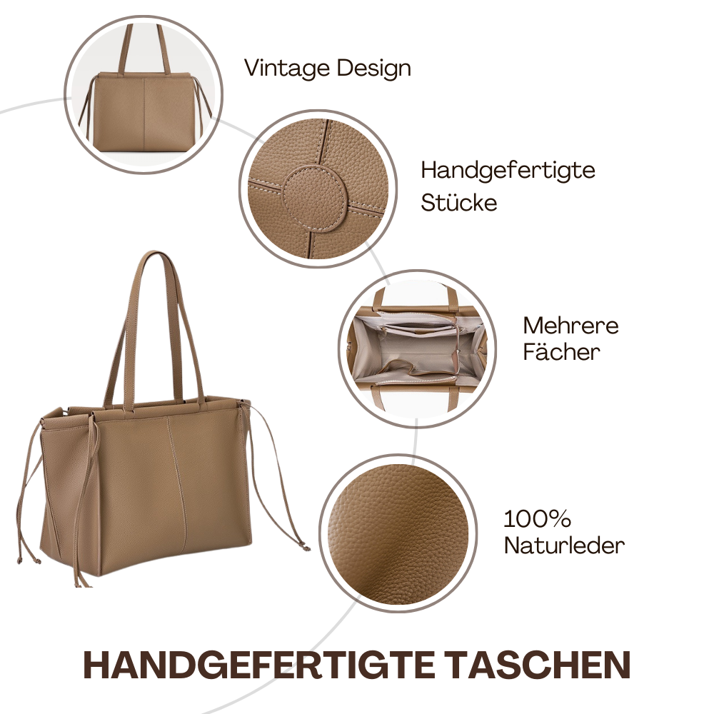 BERK | Tragetasche aus weichem, genarbtem Leder mit großem Fassungsvermögen