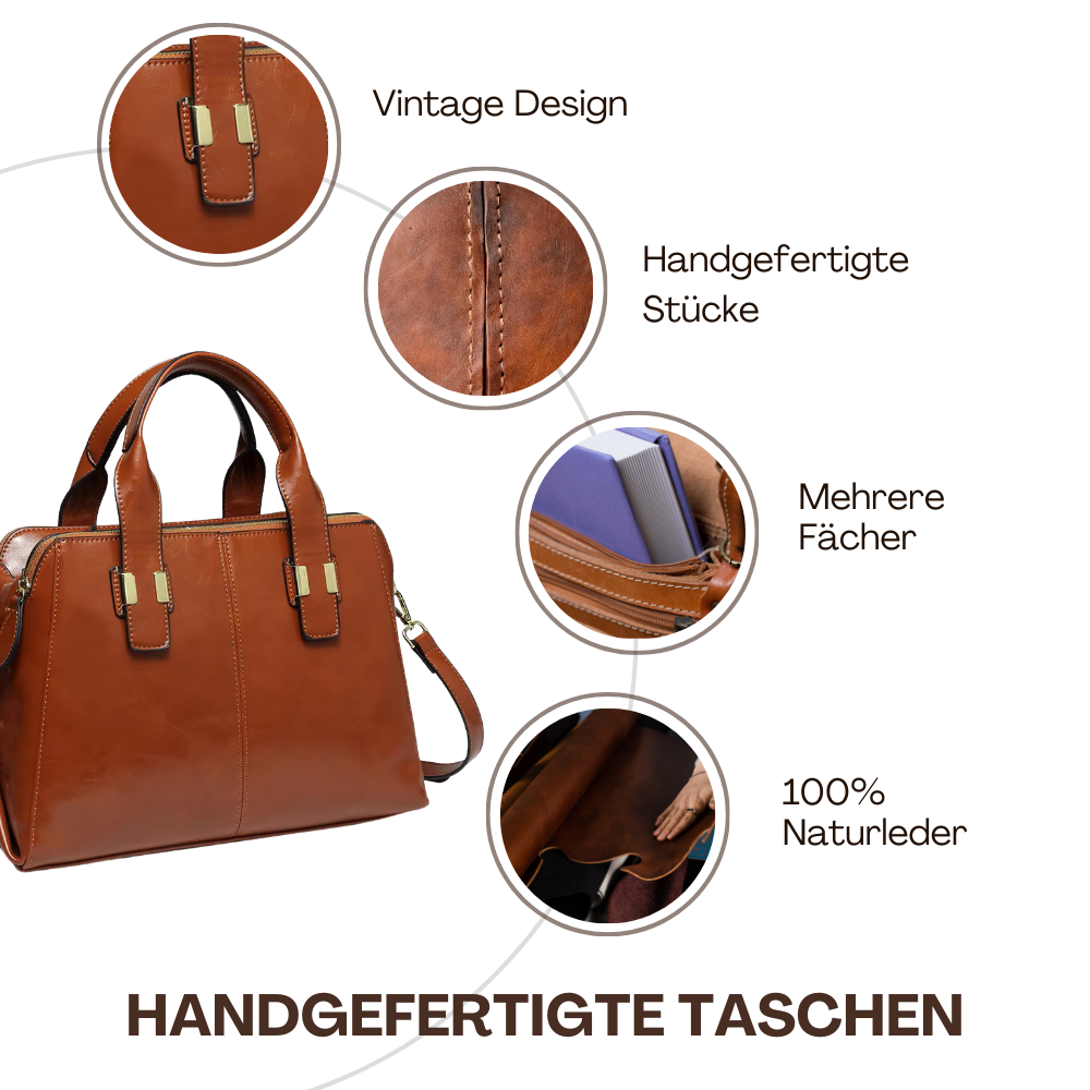 BERK | Klassische Zwei-Wege-Tasche aus echtem Leder