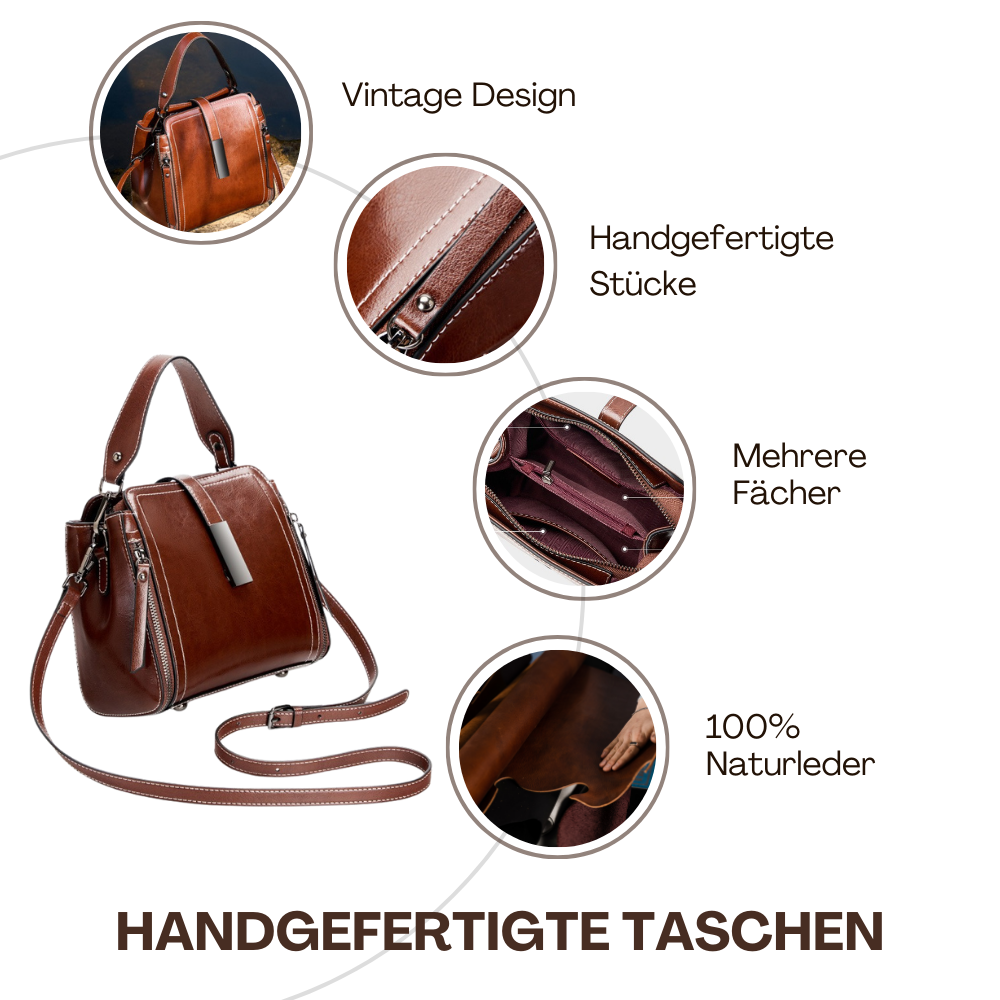 BERK | Retro Handgefertigte Leder-Zwei-Wege-Tasche