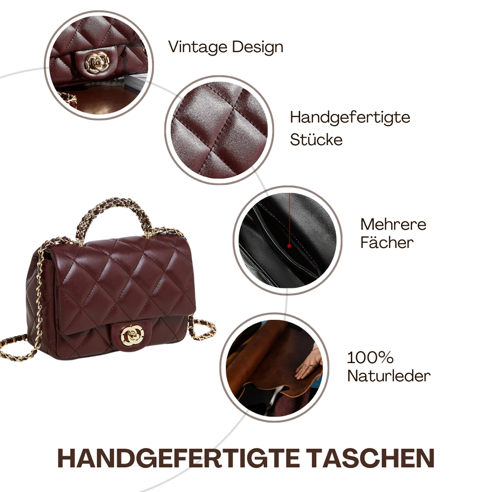 BERK | Gesteppte Klappen-Kettentaschen Mini-Crossbody-Tasche