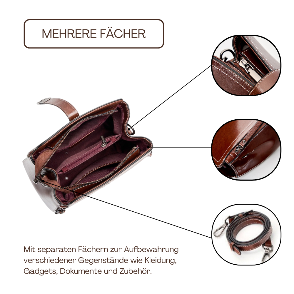 BERK | Retro Handgefertigte Leder-Zwei-Wege-Tasche