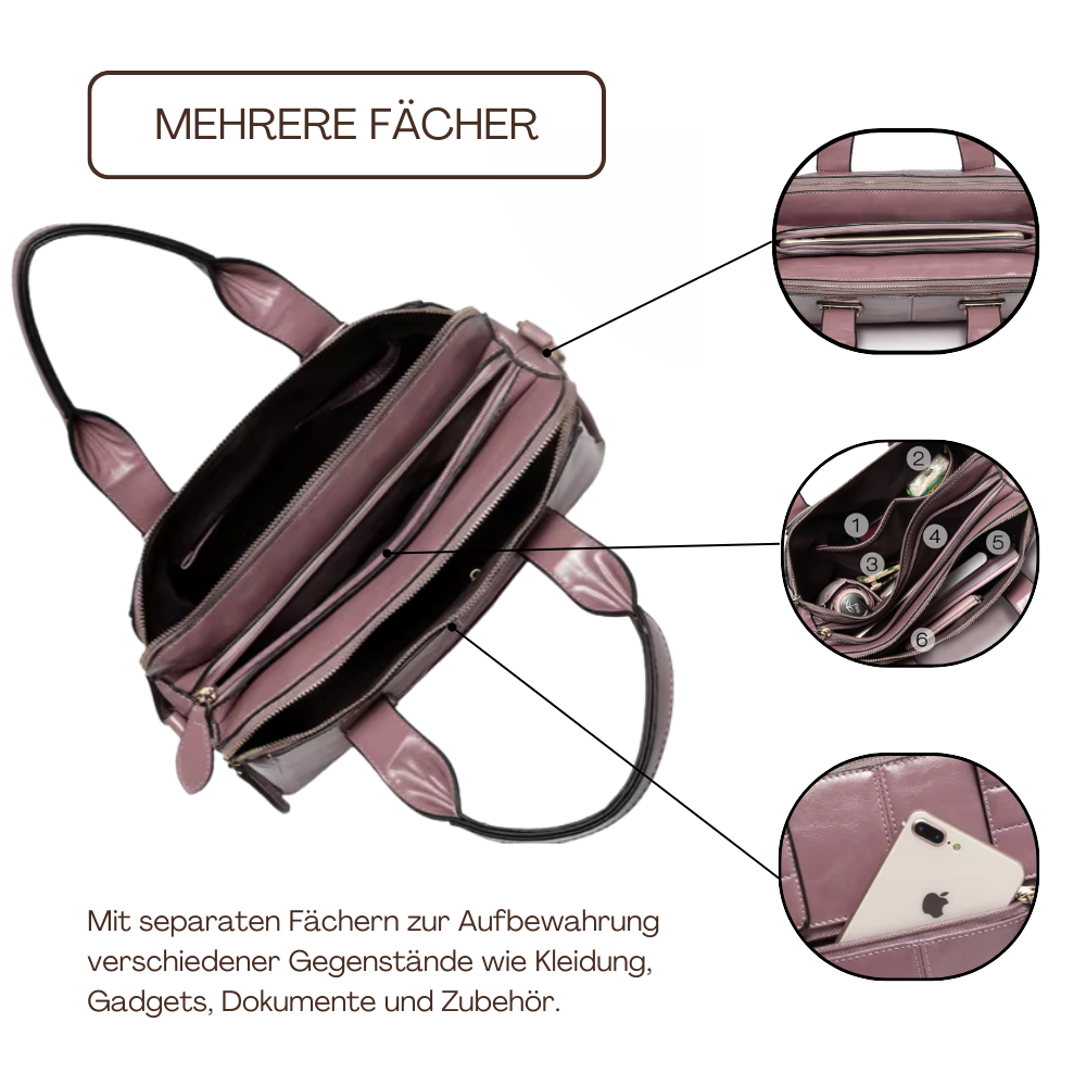 BERK | Klassische Zwei-Wege-Tasche aus echtem Leder