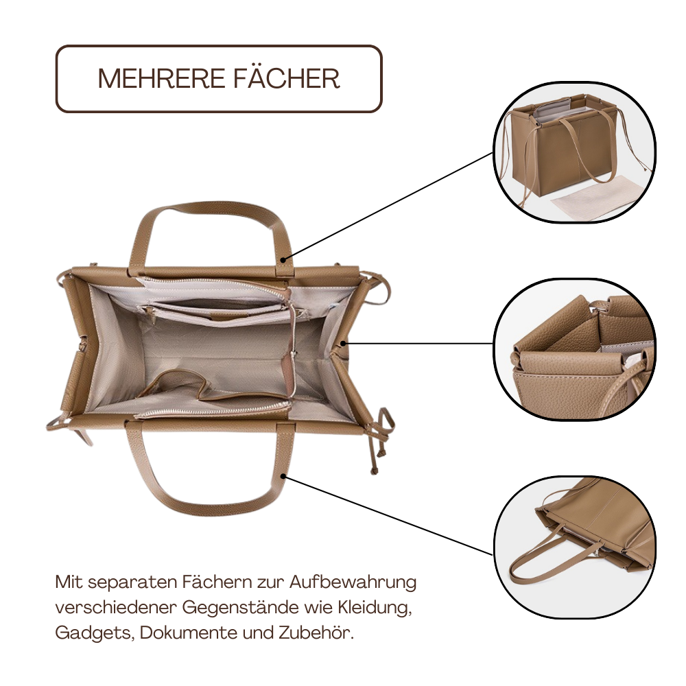 BERK | Tragetasche aus weichem, genarbtem Leder mit großem Fassungsvermögen