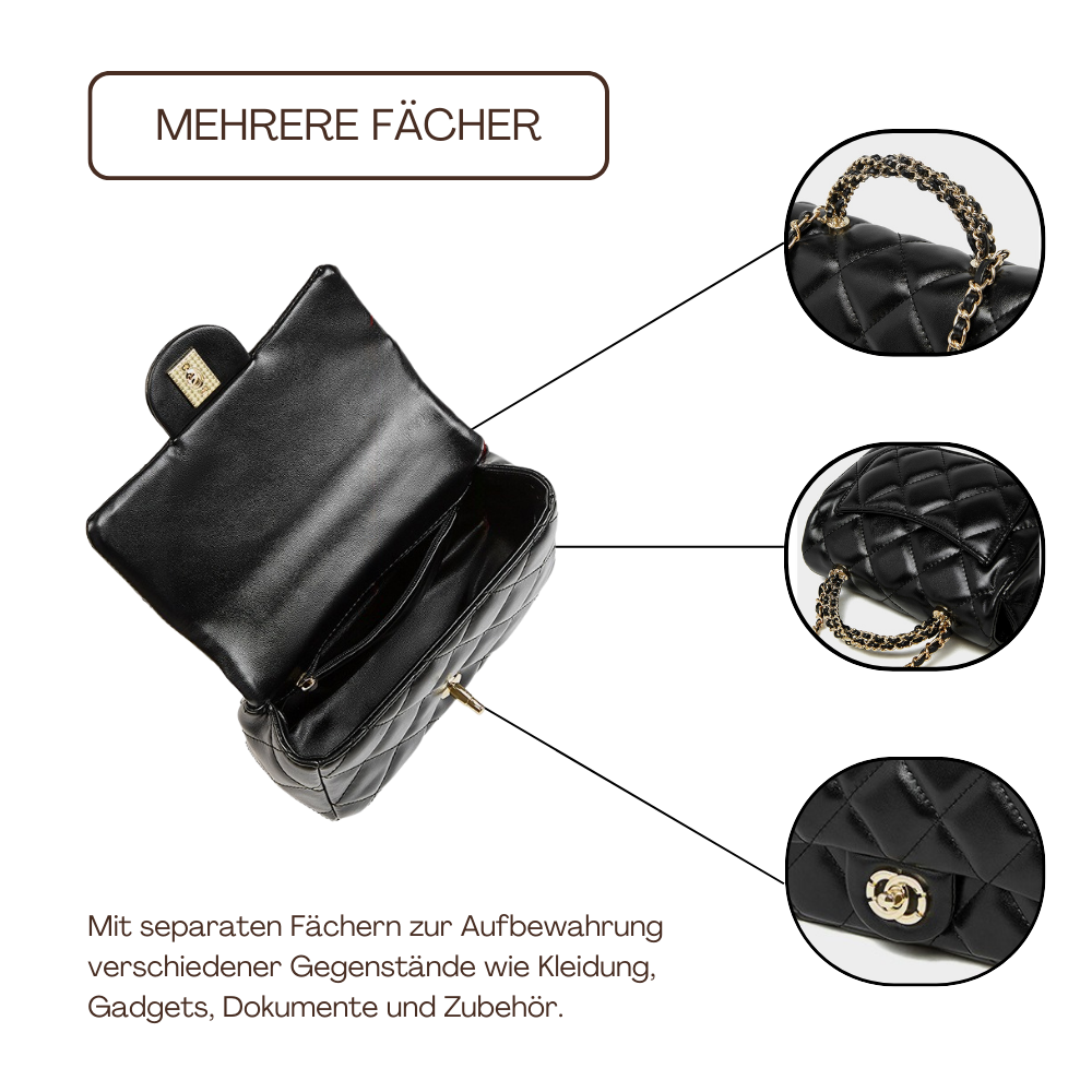 BERK | Gesteppte Klappen-Kettentaschen Mini-Crossbody-Tasche
