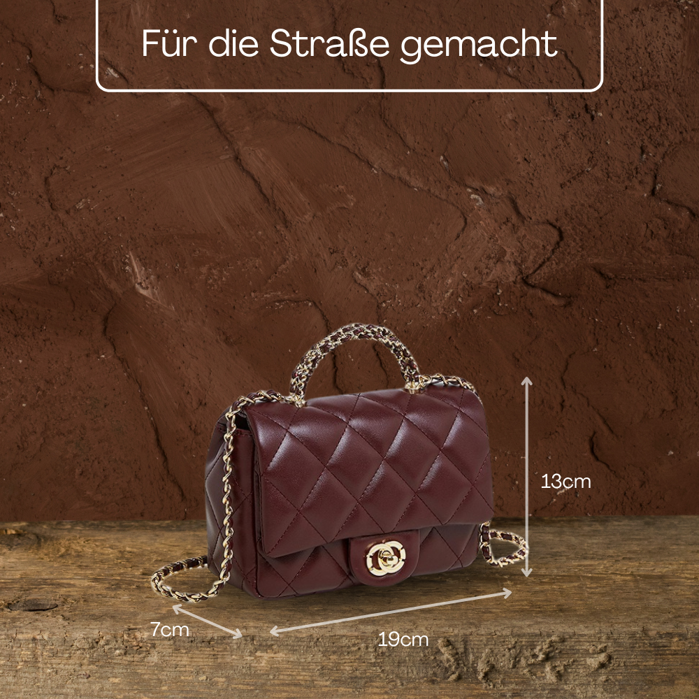 BERK | Gesteppte Klappen-Kettentaschen Mini-Crossbody-Tasche