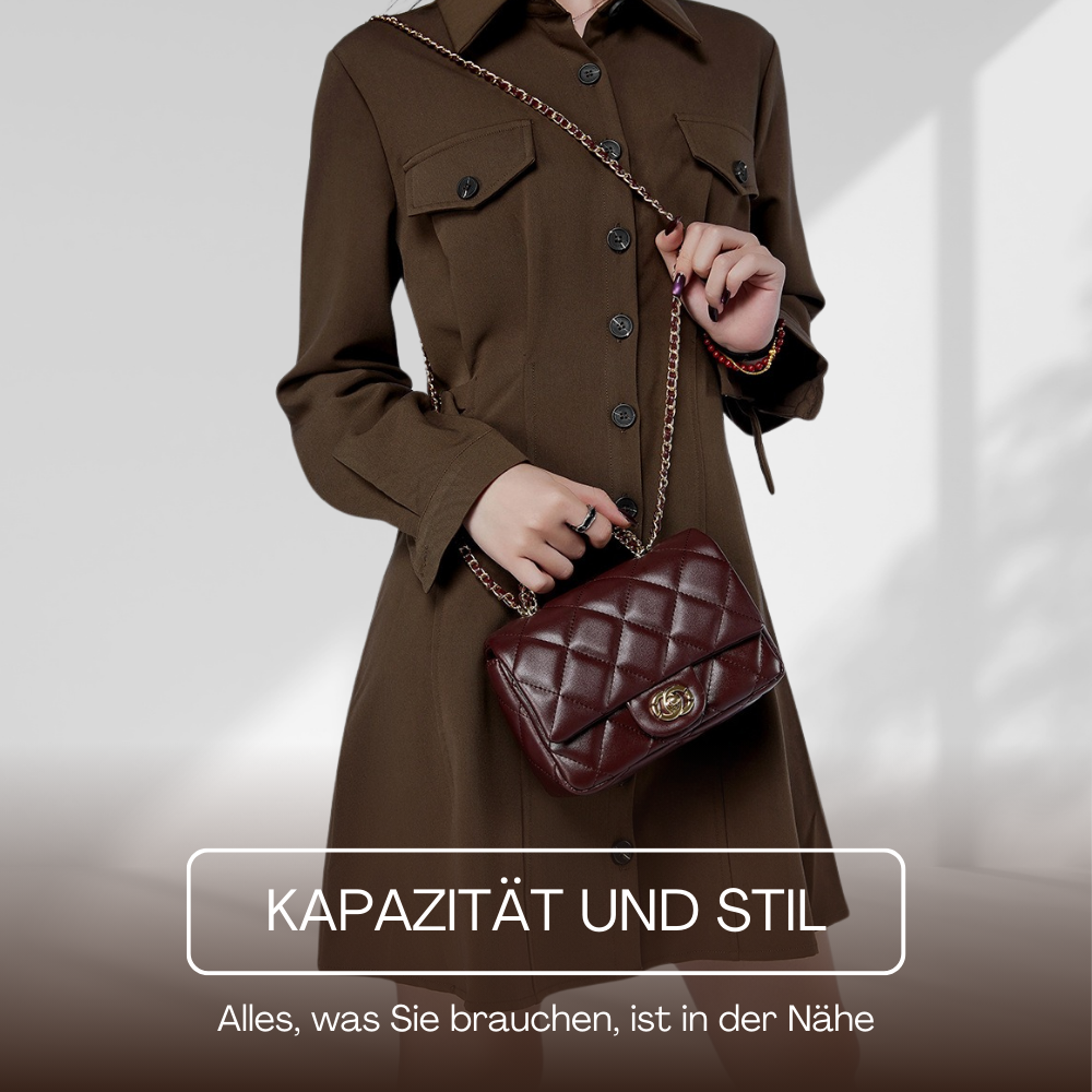 BERK | Gesteppte Klappen-Kettentaschen Mini-Crossbody-Tasche