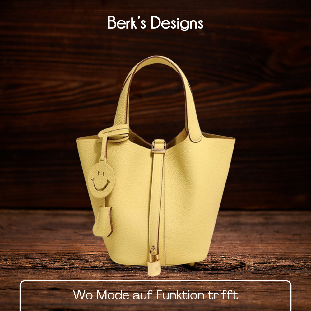 BERK | Minimalistische Bucket Bag aus gepechtem Leder