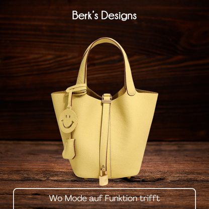 BERK | Minimalistische Bucket Bag aus gepechtem Leder