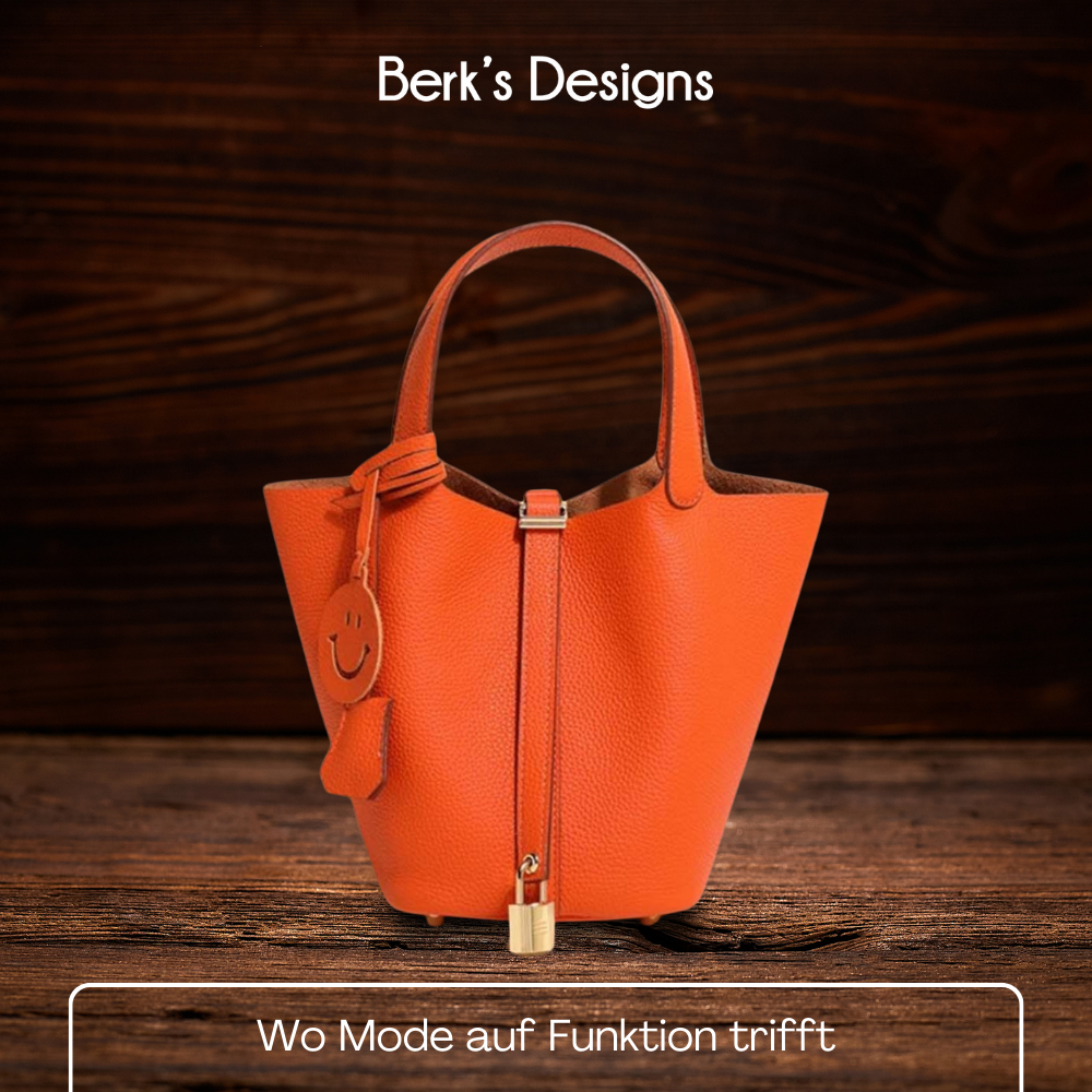 BERK | Minimalistische Bucket Bag aus gepechtem Leder