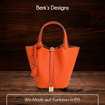 BERK | Minimalistische Bucket Bag aus gepechtem Leder