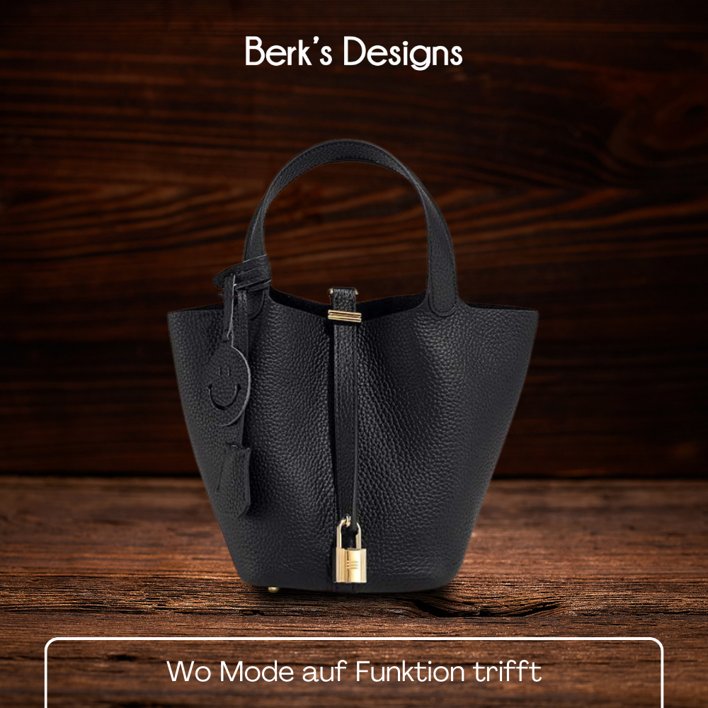 BERK | Minimalistische Bucket Bag aus gepechtem Leder