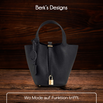BERK | Minimalistische Bucket Bag aus gepechtem Leder