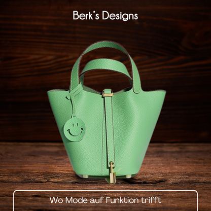 BERK | Minimalistische Bucket Bag aus gepechtem Leder