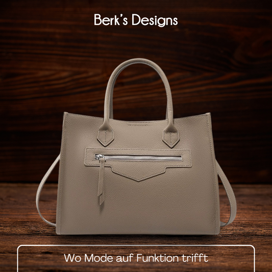 BERK | Große Vintage-Echtleder-Handtasche