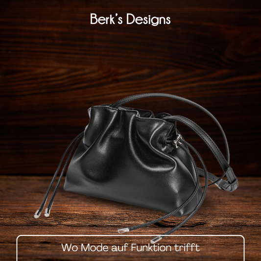 BERK | Klassische Crossbody-Ledertasche mit Kordelzug