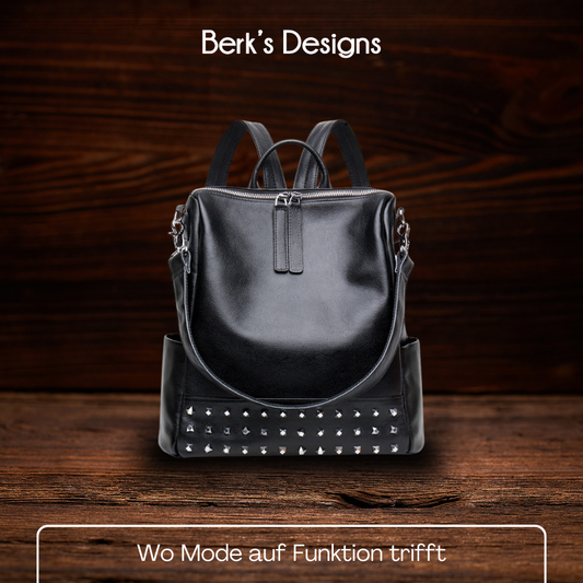 BERK | Design Nietenrucksack aus Leder