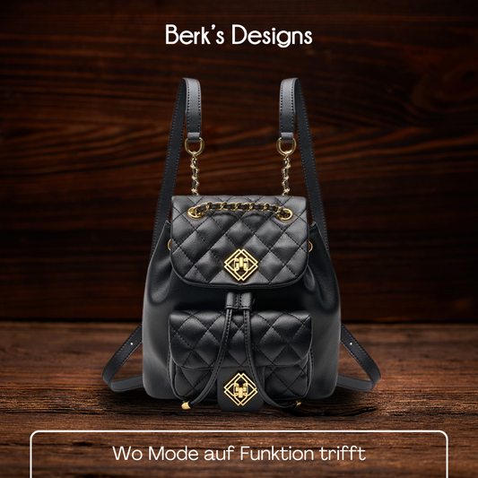 BERK | Diamant gesteppter Lederrucksack