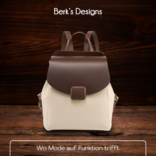 BERK | Minimalistischer zweifarbiger Lederrucksack