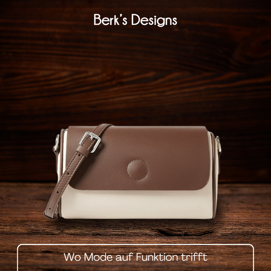 BERK | Zweifarbige Zylinder-Crossbody-Tasche aus Leder