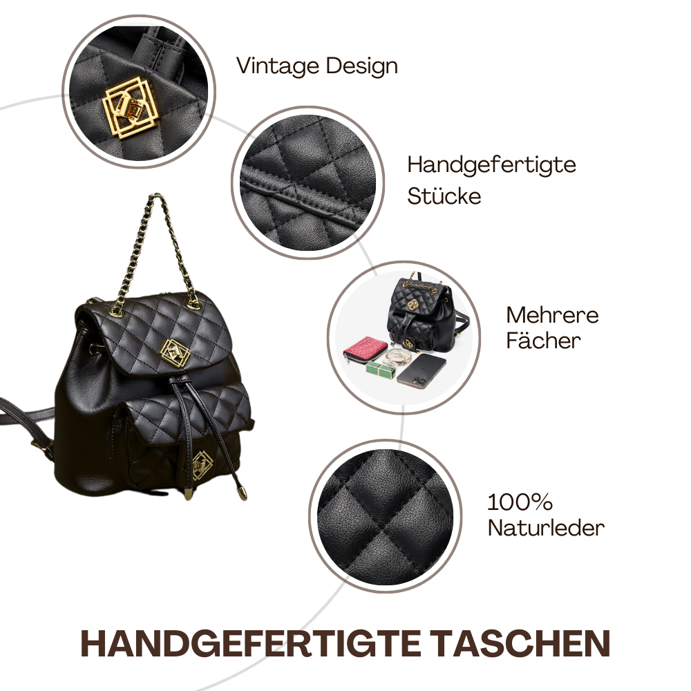 BERK | Diamant gesteppter Lederrucksack