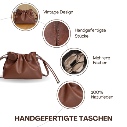 BERK | Klassische Crossbody-Ledertasche mit Kordelzug