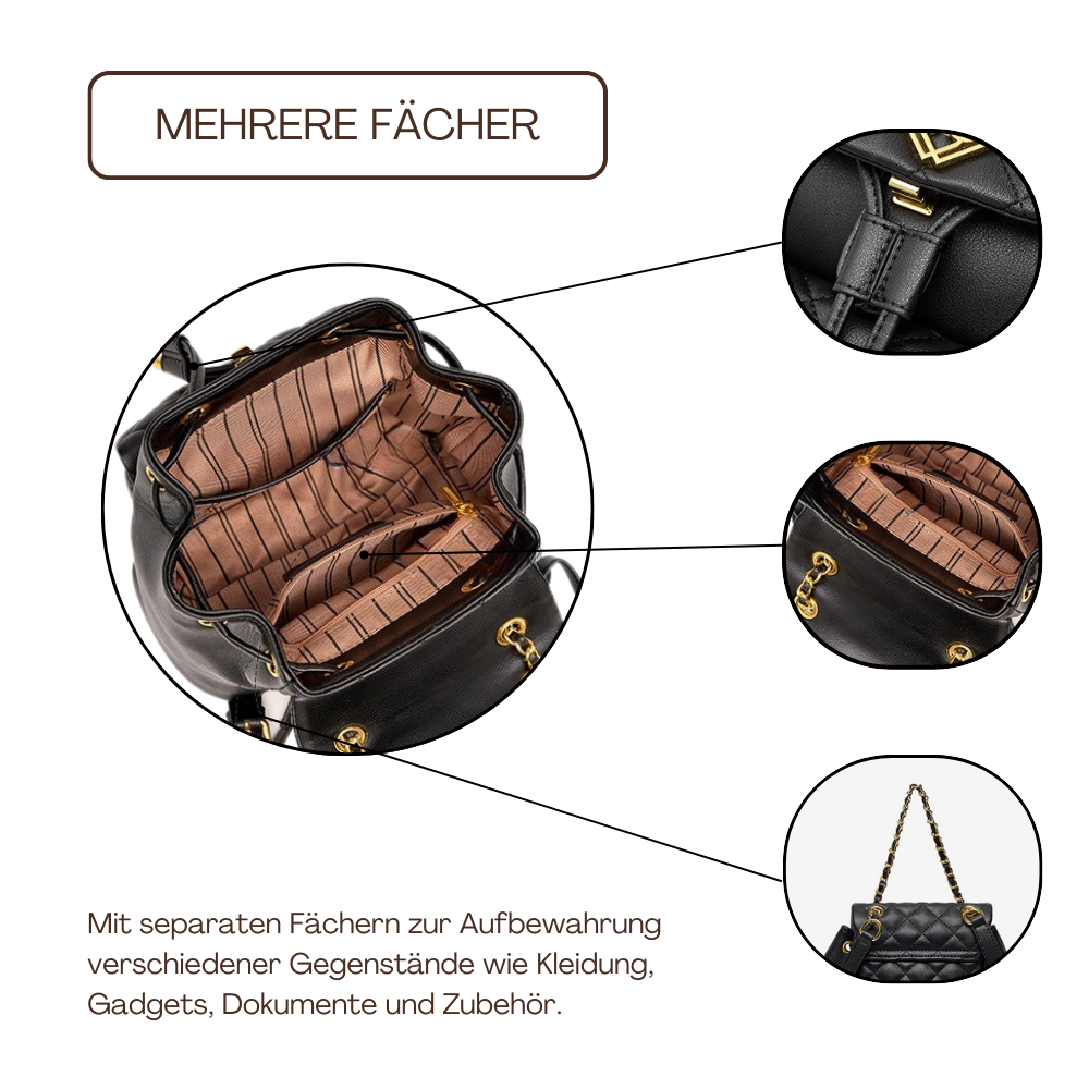 BERK | Diamant gesteppter Lederrucksack