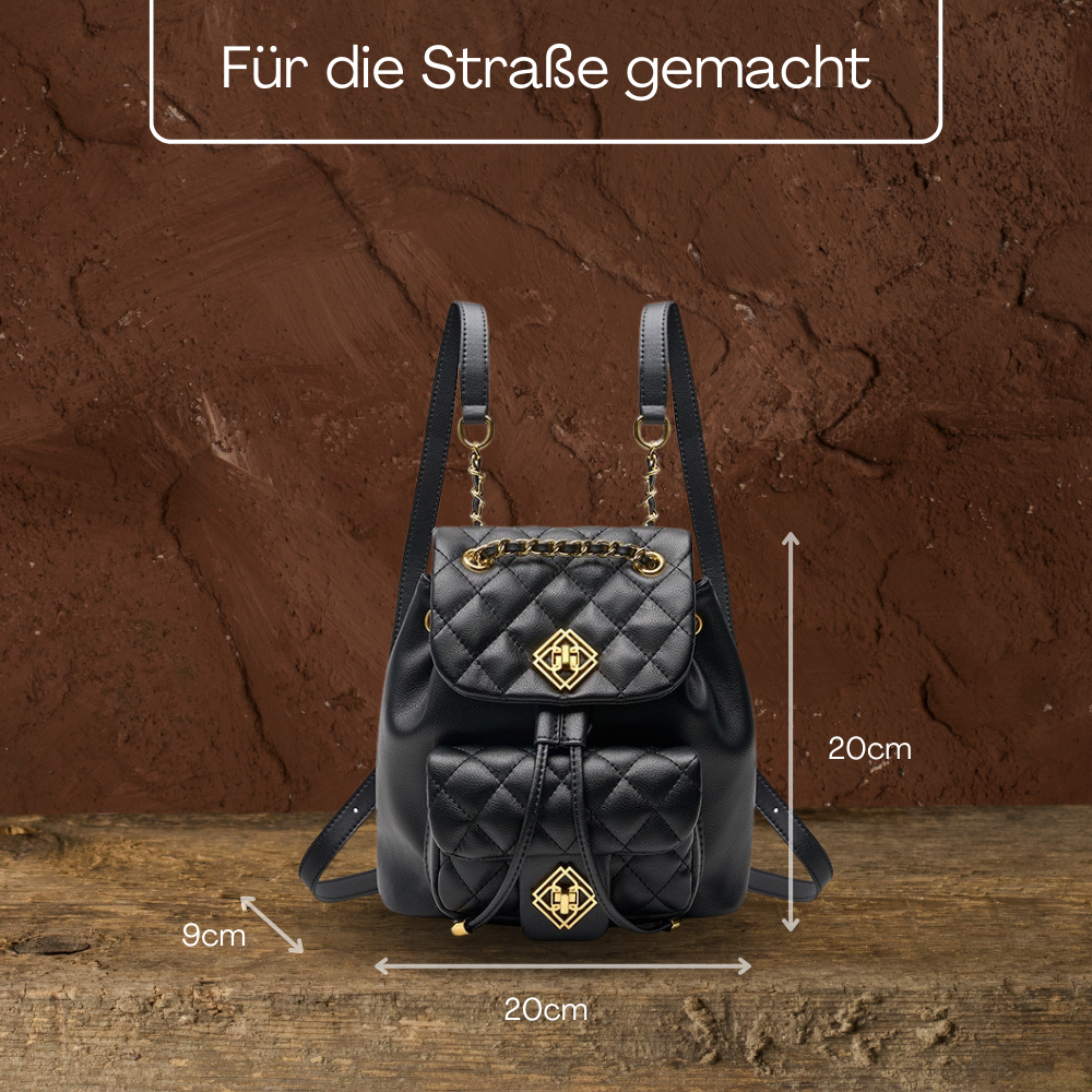 BERK | Diamant gesteppter Lederrucksack