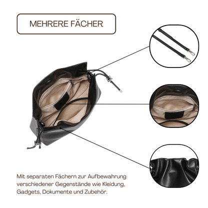 BERK | Klassische Crossbody-Ledertasche mit Kordelzug