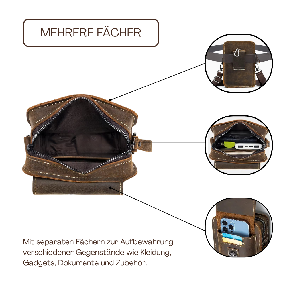 BERK | Mini-Messenger-Lederumhängetasche