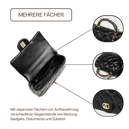 BERK | Gesteppte Klappen-Kettentaschen Mini-Crossbody-Tasche