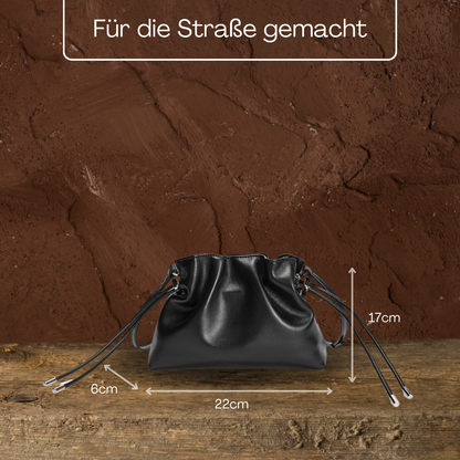 BERK | Klassische Crossbody-Ledertasche mit Kordelzug