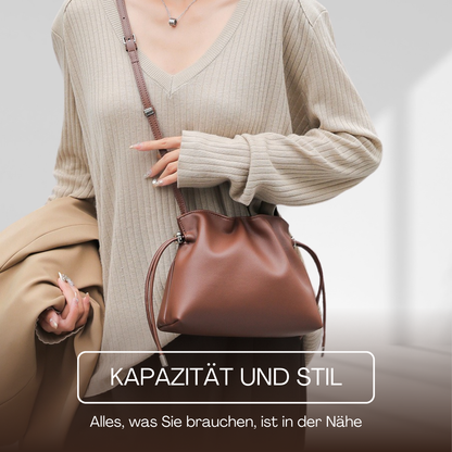 BERK | Klassische Crossbody-Ledertasche mit Kordelzug